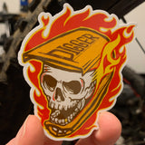 Flaming Skull Sticker